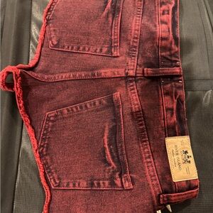 River Island Red Ankle Cropped Jeans with Contrasting Stitching